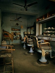 Barber shop in Pushkar near Jaipur, India 2006