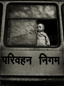 Boy in bus, Jaipur, India 2006