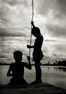 Boys fishing, Angkor, Cambodia 1999