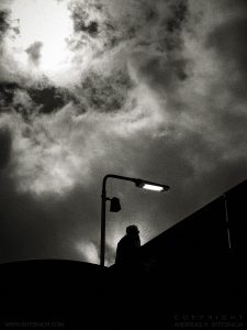 Man waiting for train, Berlin 2017