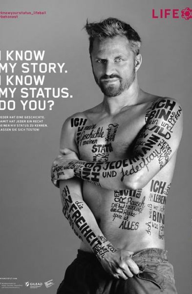 Philipp Hochmair for KNOW YOUR STATUS campaign